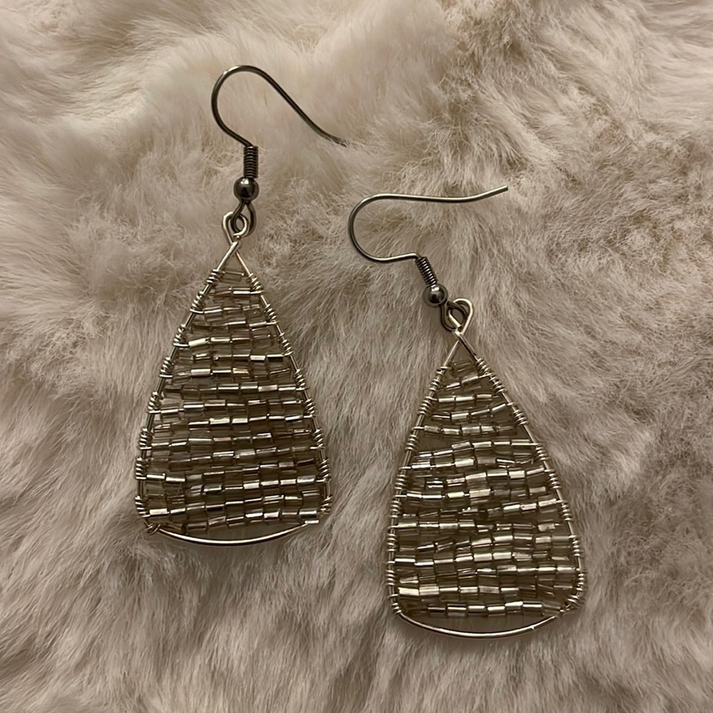 Handmade earrings made from glass beads